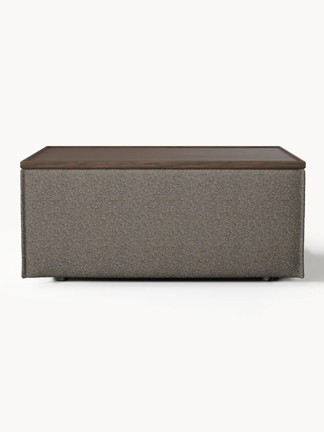 Reposapiés puf en tejido bouclé con espacio de almacenamiento Lennon