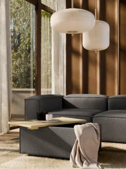 Reposapiés puf en tejido bouclé con espacio de almacenamiento Lennon