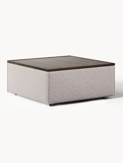 Reposapiés puf en tejido bouclé con espacio de almacenamiento Lennon