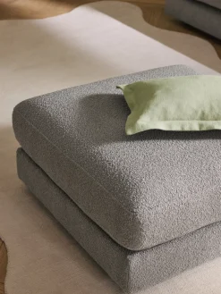 Reposapiés puf en tejido bouclé Tribeca