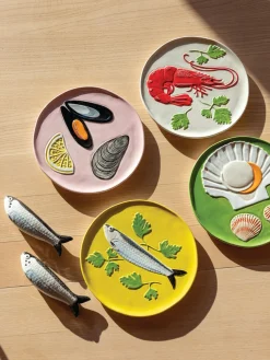 Salero y pimentero artesanales de dolomita Sardine, 2 uds.