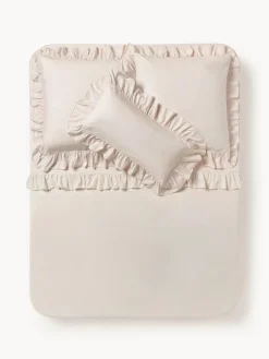 Sábana encimera de percal con volantes Louane