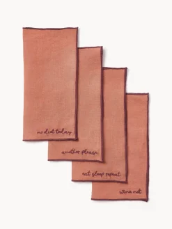 Servilletas de cóctel de lino con bordado Cosmo, 4 uds.