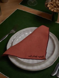 Servilletas de cóctel de lino con bordado Cosmo, 4 uds.