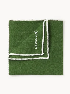 Servilletas de cóctel de lino con bordado Cosmo, 4 uds.