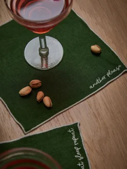 Servilletas de cóctel de lino con bordado Cosmo, 4 uds.