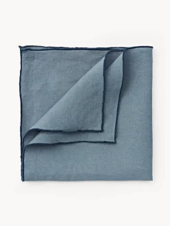 Servilletas de lino con ribete Kennedy, 4 uds.