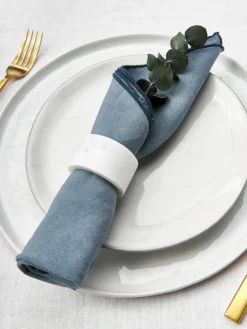 Servilletas de lino con ribete Kennedy, 4 uds.