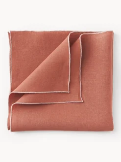 Servilletas de lino con ribete Kennedy, 4 uds.