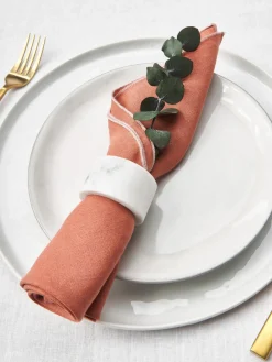 Servilletas de lino con ribete Kennedy, 4 uds.