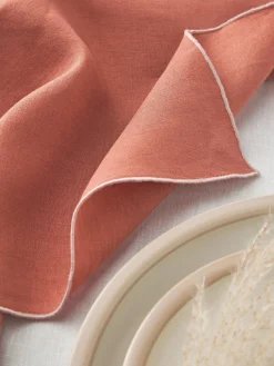 Servilletas de lino con ribete Kennedy, 4 uds.