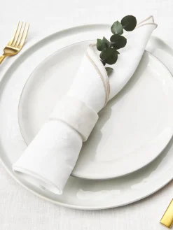 Servilletas de lino con ribete Kennedy, 4 uds.