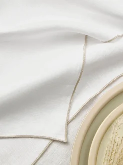 Servilletas de lino con ribete Kennedy, 4 uds.