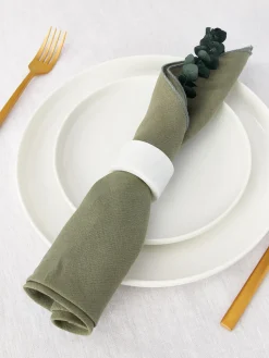 Servilletas de lino con ribete Kennedy, 4 uds.