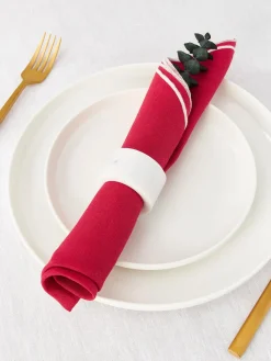 Servilletas de lino con ribete Kennedy, 4 uds.