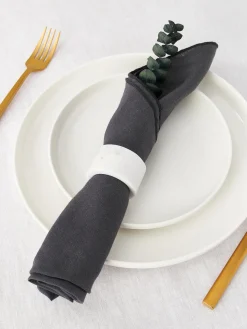 Servilletas de lino con ribete Kennedy, 4 uds.