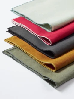 Servilletas de lino con ribete Kennedy, 4 uds.