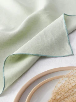 Servilletas de lino con ribete Kennedy, 4 uds.