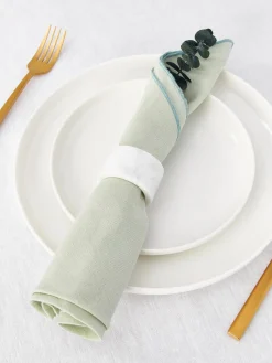 Servilletas de lino con ribete Kennedy, 4 uds.