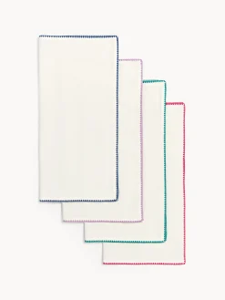 Servilletas de tela artesanales Zigzag, 4 uds.