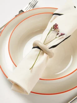 Servilletas de tela con bordado abstracto Sue, 4 uds.