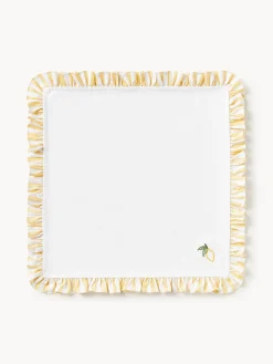 Servilletas de tela con motivos bordados y volantes Melony, 4 uds.