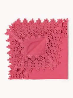Servilletas de tela con ribete de encaje Flavia, 4 uds.