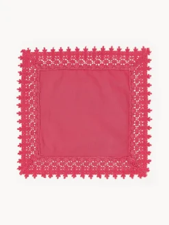 Servilletas de tela con ribete de encaje Flavia, 4 uds.