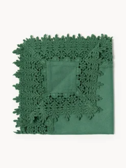 Servilletas de tela con ribete de encaje Flavia, 4 uds.