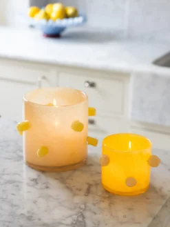 Set de 2 portavelas de vidrio soplado Arlo