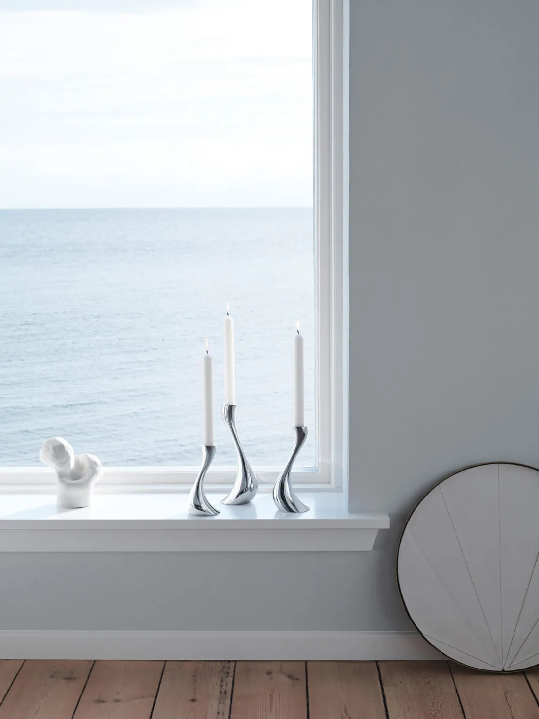 Set de candelabros de acero inoxidable Cobra, 3 uds.