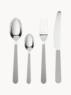 Set de cubiertos con mango acanalado Rhombe, 4 comensales, 16 pzas.