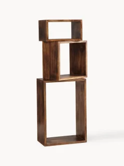 Set de estantes de pared de madera de mango Nisse, 3 uds.
