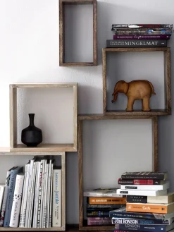 Set de estantes de pared de madera de mango Nisse, 3 uds.