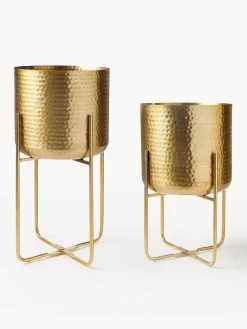 Set de macetero de metal martillado Nives, 2 uds.