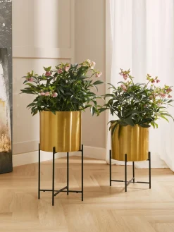 Set de maceteros de metal Mina, 2 uds.