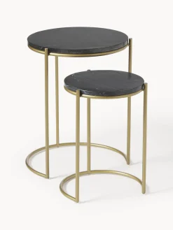 Set de mesas auxiliares de mármol Ella, 2 pzas.
