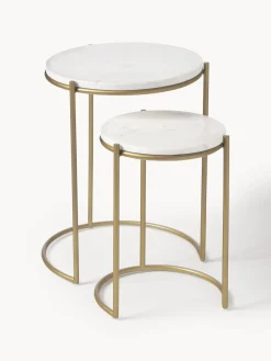 Set de mesas auxiliares de mármol Ella, 2 pzas.