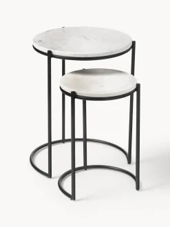 Set de mesas auxiliares de mármol Ella, 2 pzas.