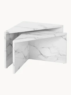 Set de mesas de centro en look mármol Vilma, 2 uds.