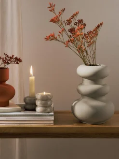 Set de portavelas y candelabros 2en1 de mármol Orta, 2 uds.