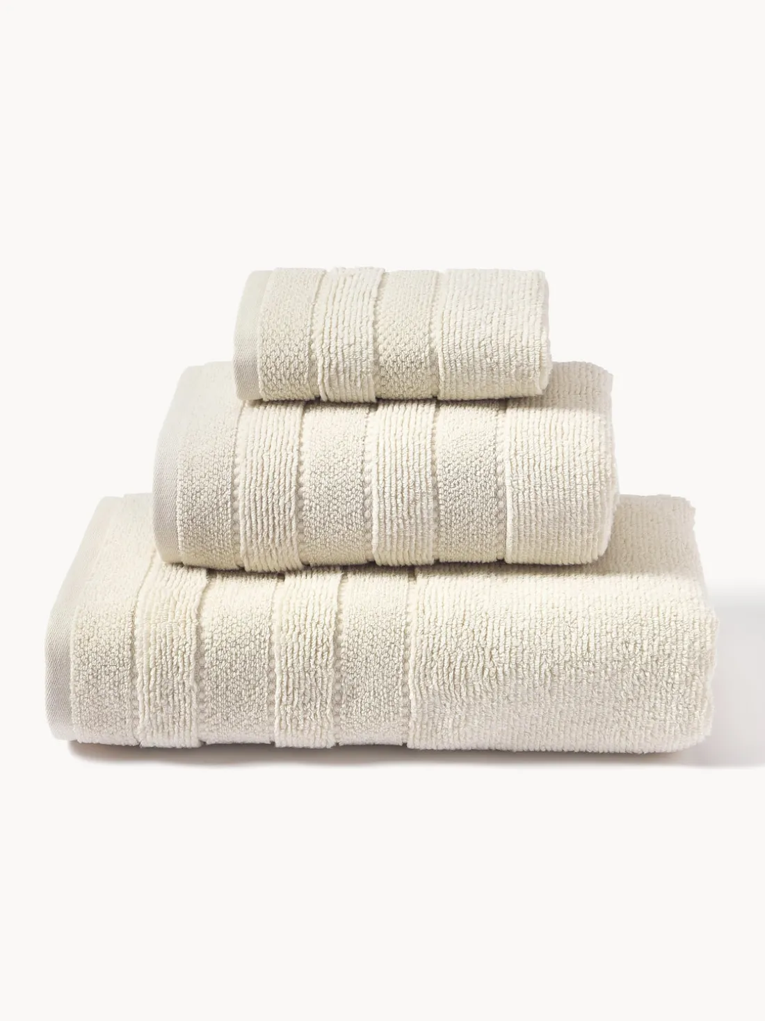 Set de toallas con borde a rayas Luxe, tamaños diferentes