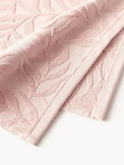 Set de toallas de algodón con relieves Leaf, tamaños diferentes