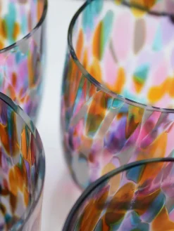 Set de vasos de agua pequeños artesanales Splash, 6 uds.