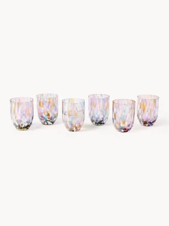 Set de vasos de agua pequeños artesanales Splash, 6 uds.