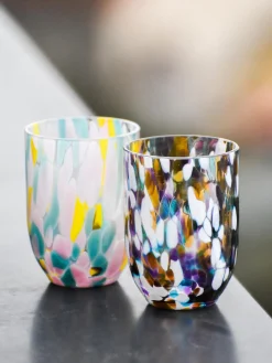 Set de vasos de agua pequeños artesanales Splash, 6 uds.