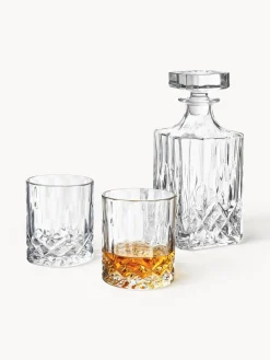 Set de whisky con relieve de cristal George, 3 pzas.