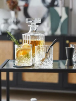 Set de whisky con relieve de cristal George, 3 pzas.