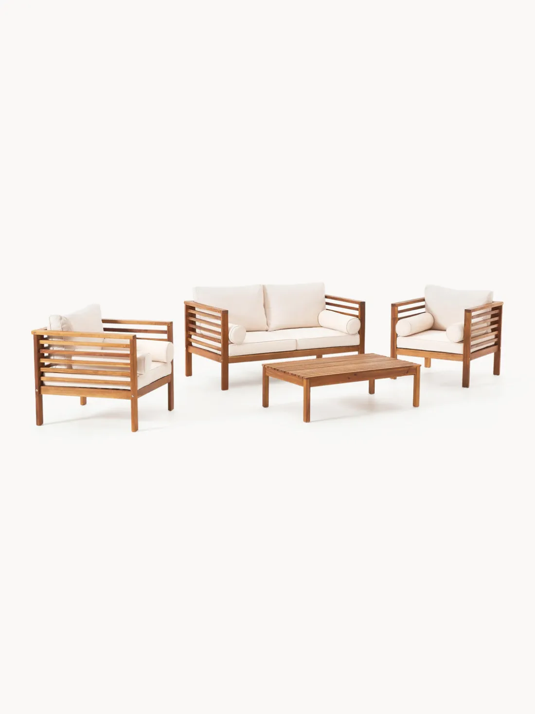 Set lounge para exterior de madera de acacia Bo, 4 pzas.