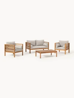 Set lounge para exterior de madera de acacia Bo, 4 pzas.
